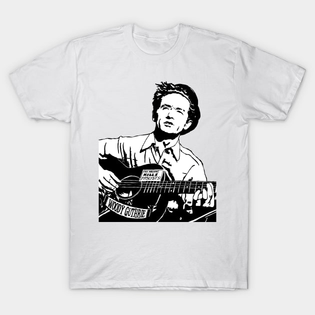 Woody Guthrie - This Machine Kills Fascists T-Shirt by WellRed